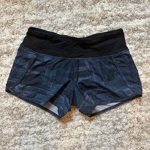 Lululemon size 4 shorts, blue and black